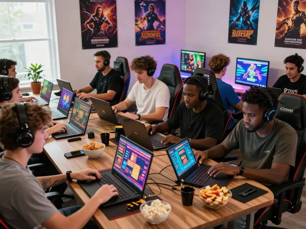 Nbet online gaming enthusiasts engaged in casino games on various devices.